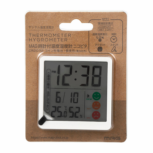 ＭＡＧ　温度湿度計ニコピタ ホワイトのサムネイル画像1