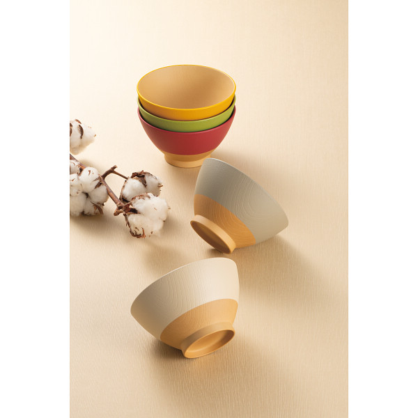 やさしい彩り　飯椀・汁椀ペアセット　あま色／きなり色のサムネイル画像1