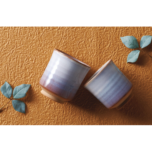 萩焼　萩むらさき　夫婦湯呑のサムネイル画像1