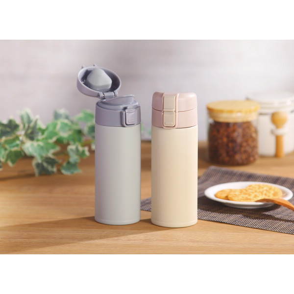 モルン　軽量ワンタッチステンレスボトル（３５０ｍｌ） ライトベージュのサムネイル画像1