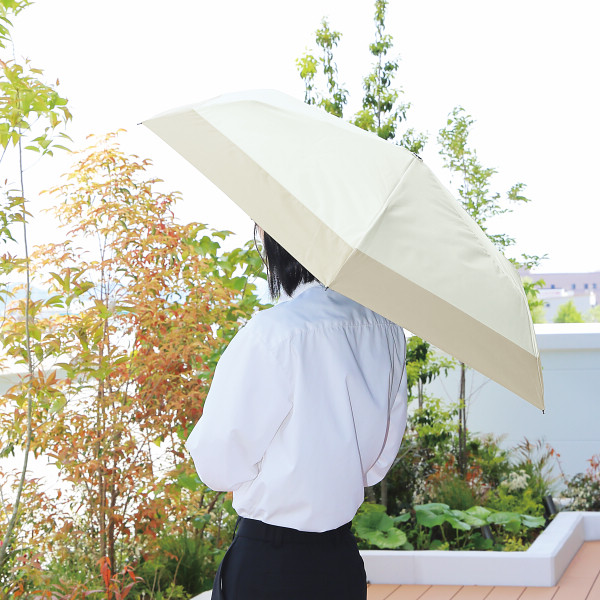 ジミージー　晴雨兼用ＵＶ加工　折りたたみ傘（５５ｃｍ） オフホワイト・ベージュ１のサムネイル画像5