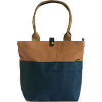 そだてる帆布Ｇｒｏｕｇｈ　トートバッグ ネイビー×ブラウン 
