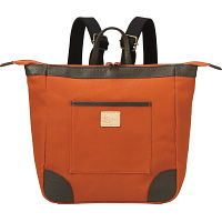 ＨａＬ　倉敷産帆布×姫路レザー　スクエアリュック テラコッタ 