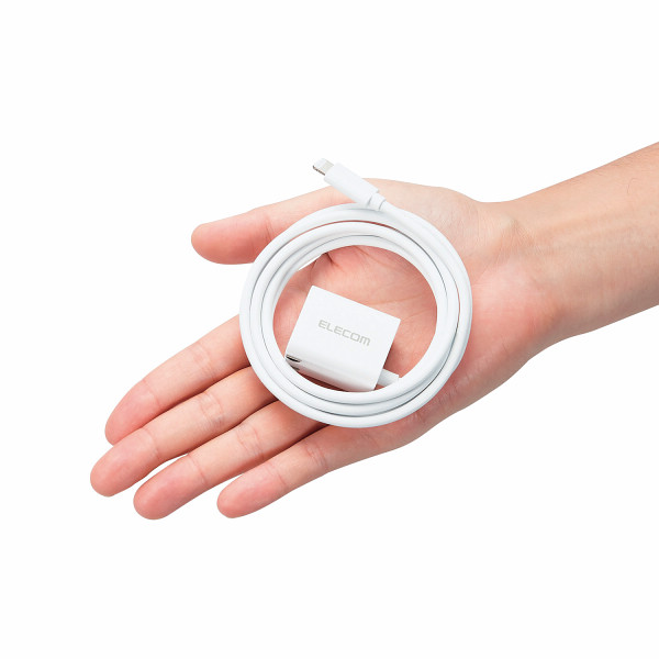 エレコム　ＬｉｇｈｔｎｉｎｇＡＣ充電器　ケーブル一体型　ＰＤ２０Ｗ ホワイトのサムネイル画像1