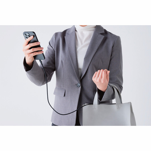 エレコム　タイプＣーＣ　ケーブル　１００Ｗ　１ｍ　ナイロンメッシュ ブラックのサムネイル画像2