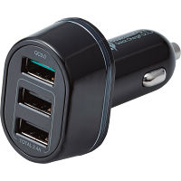 エレコム　カーチャージャー　シガーソケット　３０Ｗ　ＵＳＢ－Ａ×３