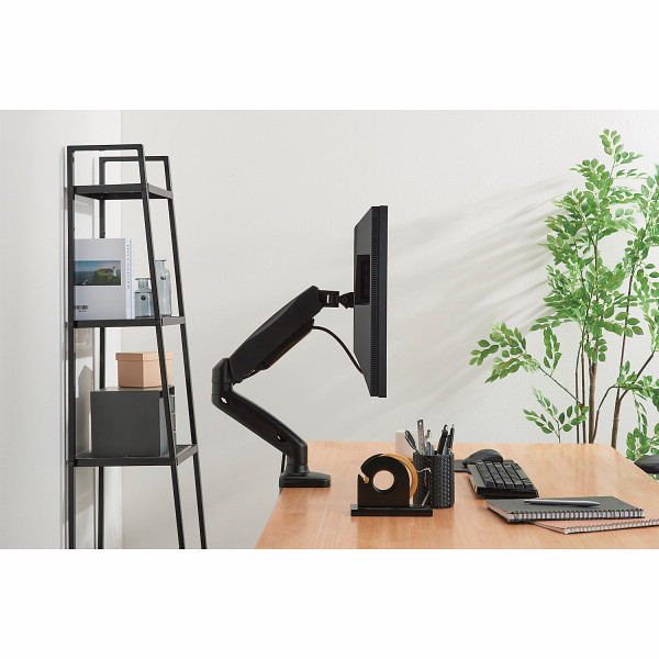 エレコム　モニターアーム　ショート　シングル　１７～３２インチ ブラックのサムネイル画像1