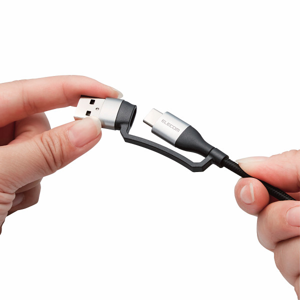 エレコム　４ｉｎ１　ＵＳＢケーブル　１．０ｍ　Ａ＋Ｃ／ＭｉｃｒｏーＢ＋Ｃ ブラックのサムネイル画像2