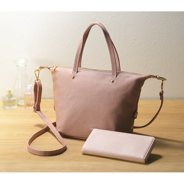 フランコフェラーロ　２ＷＡＹトートバッグ・財布セット ピンクのサムネイル画像3