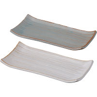 瀬戸焼　窯変ペア長皿