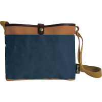 そだてる帆布Ｇｒｏｕｇｈ　サコッシュ ネイビー×ブラウン 