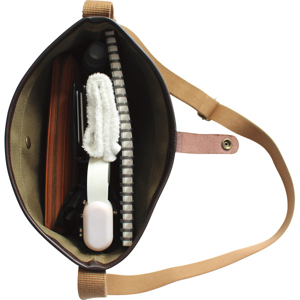 そだてる帆布Ｇｒｏｕｇｈ　サコッシュ ベージュ×カーキのサムネイル画像2