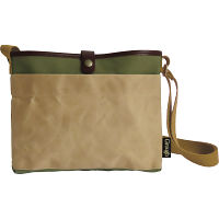 そだてる帆布Ｇｒｏｕｇｈ　サコッシュ ベージュ×カーキ 