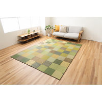 国産い草ラグ（裏張り付） グリーン 