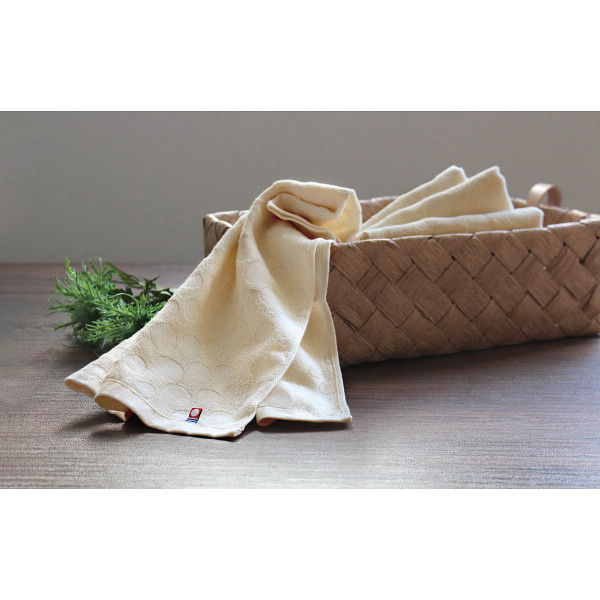 今治　さらっと薄手のきなりタオル　フェイスタオル５枚セットのサムネイル画像1