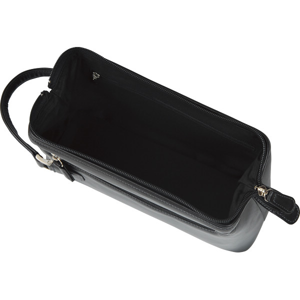 良品工房　日本製牛革ダレス型ポーチ ブラックのサムネイル画像1