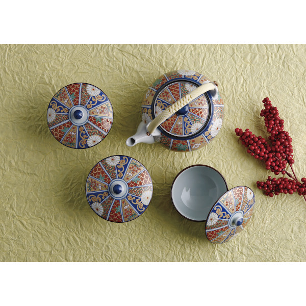 波佐見焼　金彩古伊万里　蓋付茶器揃のサムネイル画像1