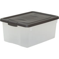 フタ付収納ボックス ダークブラウン 