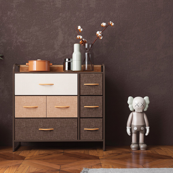 布張りカラーチェスト３段ワイドのサムネイル画像1