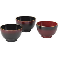 ぼかし塗　汁椀　三客揃