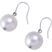 １８金　花珠あこや本真珠フックピアス ホワイトゴールド 