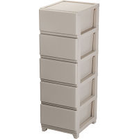 マットな質感の収納チェスト（５段４個組） グレージュ 