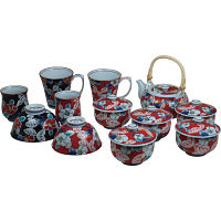 伊万里焼　色彩山茶花　ホームセット