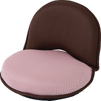 コンパクト座椅子 ブラウン・ピンク 