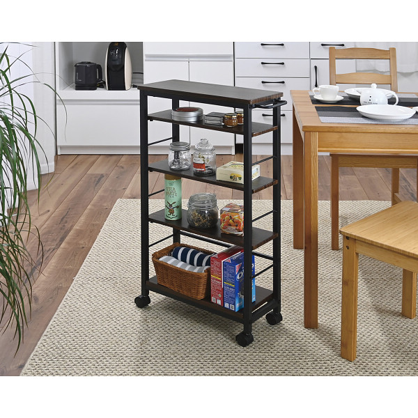 スリムワゴン 木目調ブラウンのサムネイル画像1