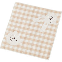 プリスティン　ブロックチェックガーゼタオル＆くまスタイ