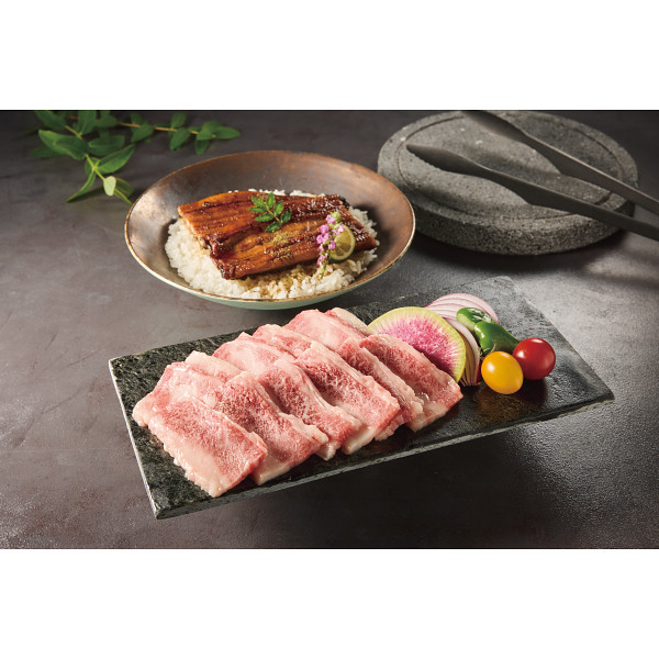 神戸ビーフ（バラ焼肉用）＆うなぎ蒲焼き（国産うなぎ）詰合せのサムネイル画像1