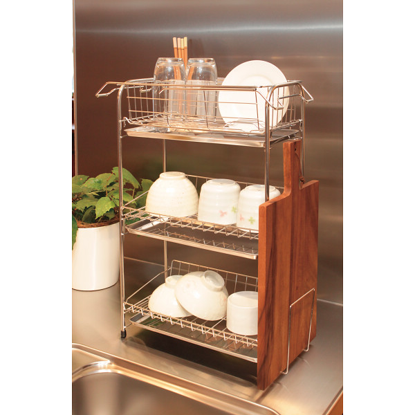 三段水切りバスケット　スリムのサムネイル画像1