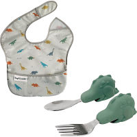 タイニートゥインクル　イージービブ＋スプーンフォークセット 恐竜 