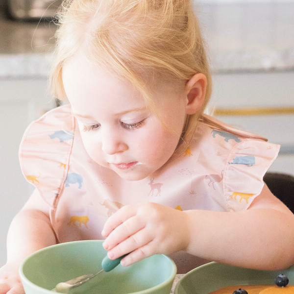 タイニートゥインクル　イージービブ＋スプーンフォークセット 動物のサムネイル画像1