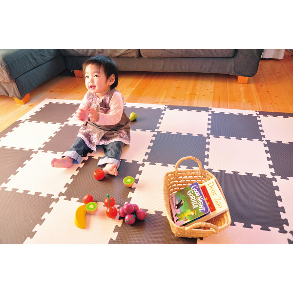 リトルプリンセス　抗菌フロアーマット ベージュ＆ブラウンのサムネイル画像1