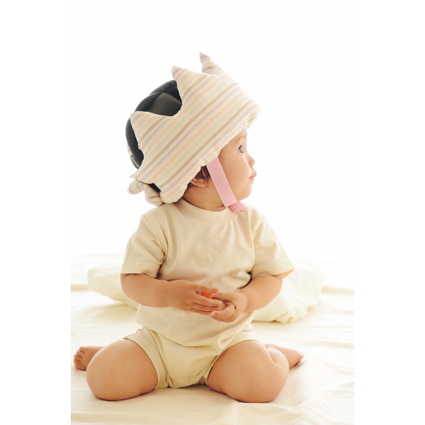 アンジェロラックス　クラウンベビーヘルメット ピンクボーダーのサムネイル画像1