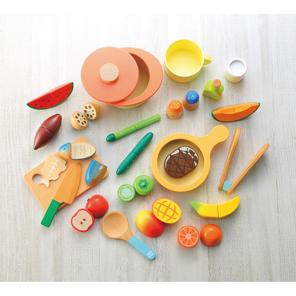 ウッディプッディ　磁石のおままごと　食材とおなべフライパンセットのサムネイル画像1