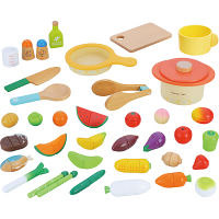 ウッディプッディ　磁石のおままごと　食材とおなべフライパンセット