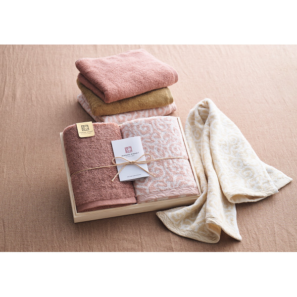 今治謹製　紋織タオル×極上タオル　フェイスタオル２枚セット（木箱入） グリーンのサムネイル画像3