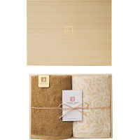 今治謹製　紋織タオル×極上タオル　フェイスタオル２枚セット（木箱入）