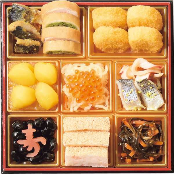 おせち料理 奥城崎シーサイドホテル 四段重 (49品目 4人前) 和風 洋風 和洋折衷 お節料理 お節 重箱 2025新春 正月料理 予約販売12/30お届け予定 冷凍配送 おせち料理奥城崎シーサイドホテル 四段重49品目和食＆洋風