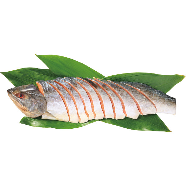 北海道礼文島・利尻島沖産 熟成新巻鮭半身切身(800g)