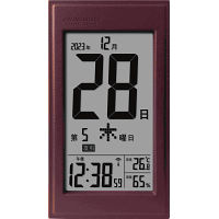 アデッソ　革風デジタル日めくり電波時計