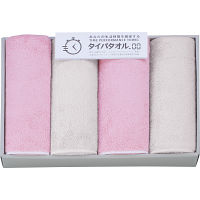 生活時間を確保するタイパタオル　フェイスタオル４枚セット ピンク 