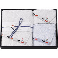 今治産金魚タオル　バス・フェイス・ウォッシュタオルセット ホワイト 