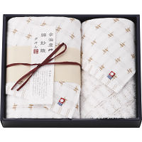 今治綿紗織　フェイス・ウォッシュタオルセット ベージュ 