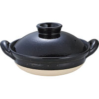長谷園　伊賀８号土鍋黒釉