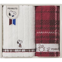 スヌーピーチェック　フェイス・ウォッシュタオルセット