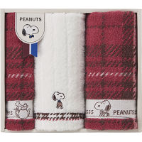 スヌーピーチェック　フェイス・ウォッシュタオルセット