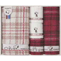 スヌーピーチェック　バス・フェイス・ウォッシュタオルセット